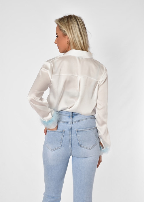 Alex feather blouse light blue