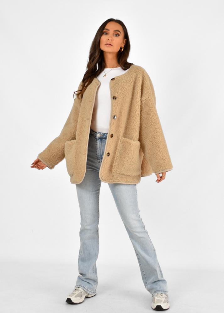 Alice teddy jacket beige