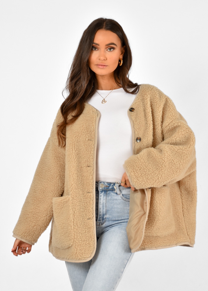 Alice teddy jacket beige
