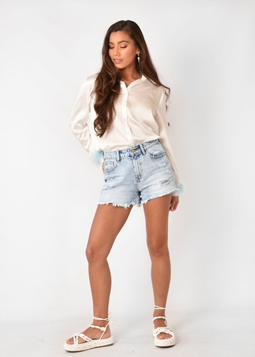 Alex feather blouse light blue