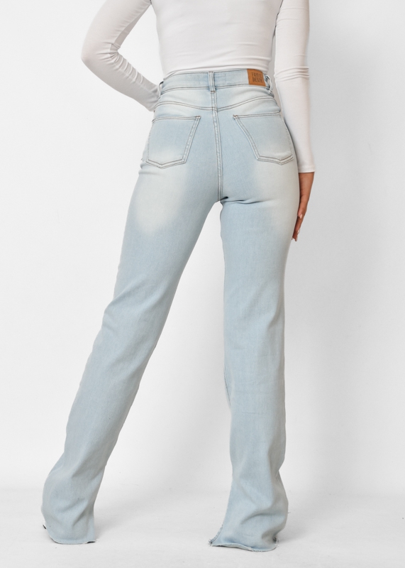 Split jeans stretch light blue