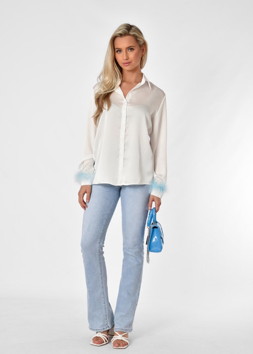 Alex feather blouse light blue