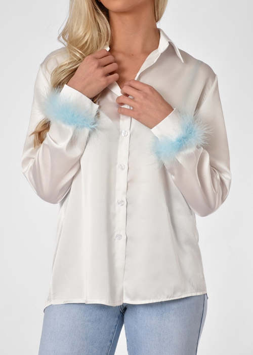 Alex feather blouse light blue
