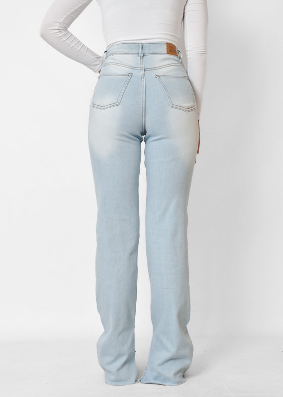 Split jeans stretch light blue