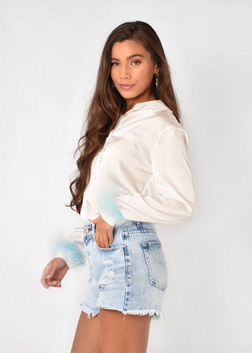 Alex feather blouse light blue