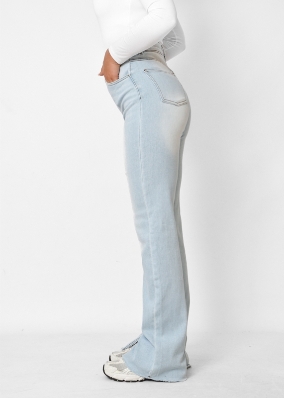 Split jeans stretch light blue